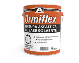 Pintura asfáltica Ormiflex A de base solvente, lata de 4 litros